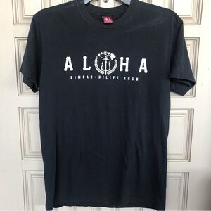 Aloha RimPac Tee Black Crew White Logo SzM